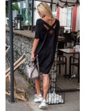 Black oversize dress with a neckline on the back 3380 - Online store - Boutique